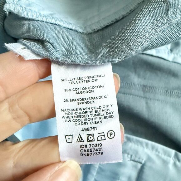 Ann Taylor Cotton High Rise Ankle Trouser in Pale Blue Size 12 - Picture 6 of 6